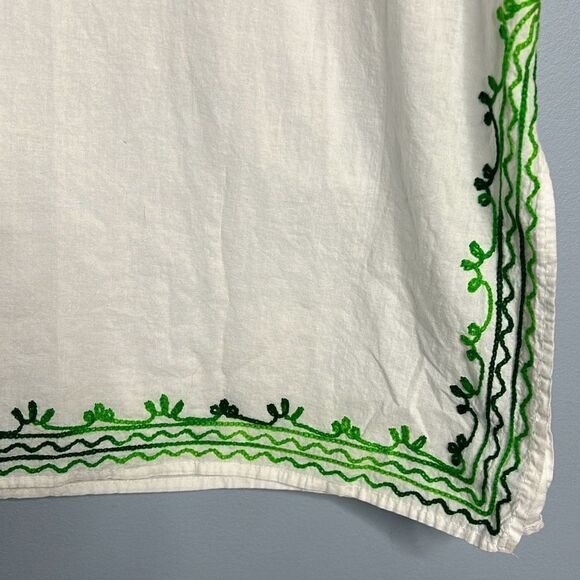 Embroidered Green Tunic Blouse Small Made in India - Picture 6 of 8